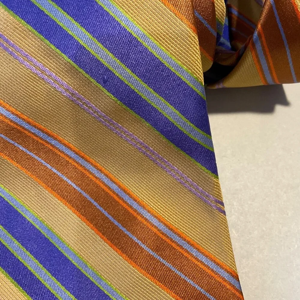 Robert Talbott silk Repp tie Best of Class Men's XL 61” L x 3.5” Striped USA